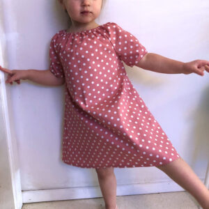 Lilltöseklänning i bomullspoplin